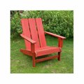 International Caravan Acacia Large Square Back Adirondack Chair, Barn Red TT-DC-022-BRD